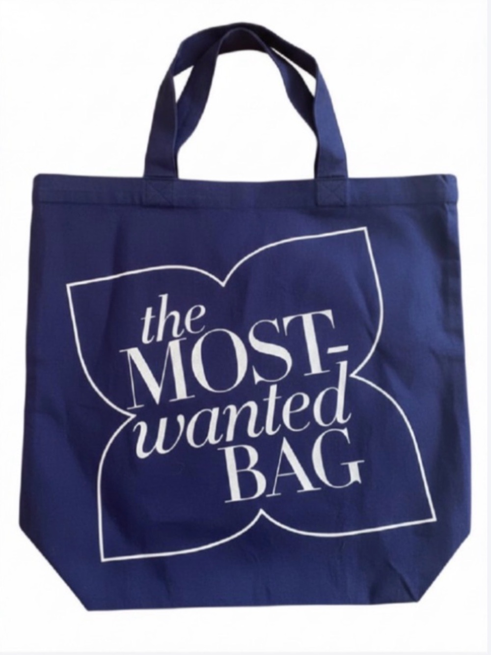 BCBGMaxAzria Large Navy Blue Tote with White Graphic (Like New)
